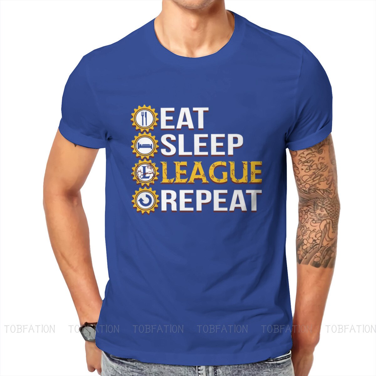 Eat Sleep League Repeat Funny T Shirt - League of Legends Fan Store