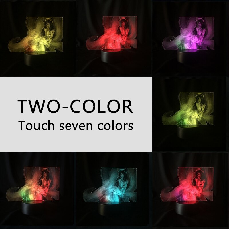 Ahri Figure -  3D Led Nightlight - Touch Sensor Two Tone - League of Legends Fan Store