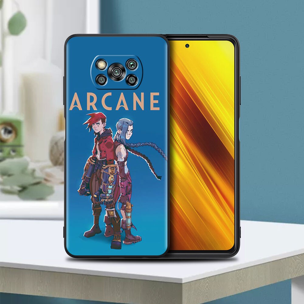 Arcane Hot Anime TPU Case For Xiaomi Mi Poco X3 NFC M4 Pro M3 F3 GT F1 X2 11T 11 Lite 10T 9T Note 10 Black Soft Phone Cover Capa - League of Legends Fan Store