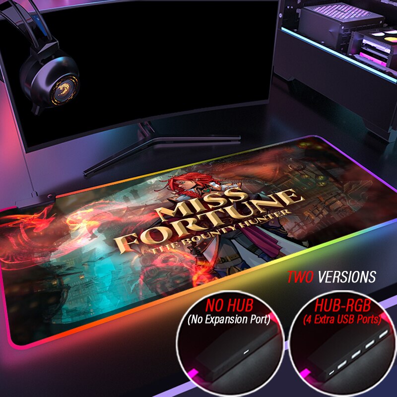 League of Legends Collection 1 LED Mousepad Ruined King A League Of Legends Story RGB Custom Arcane LOL Desk Mouse Pad With HUB 4 Port USB - League of Legends Fan Store