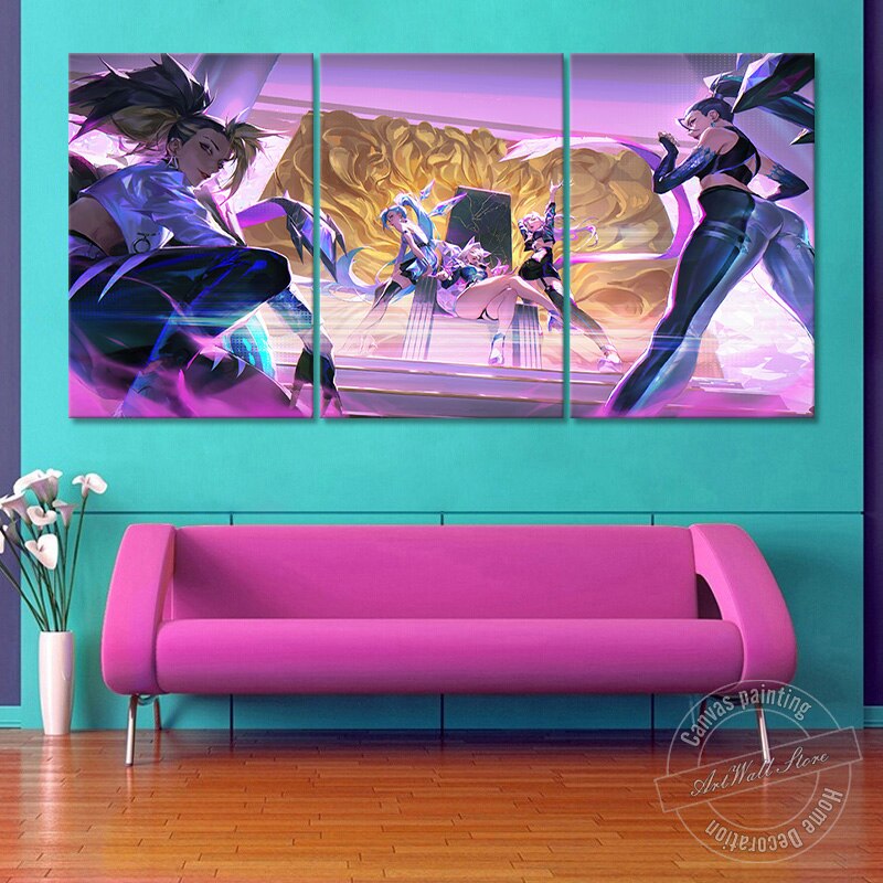 K/DA ALL OUT Akali Seraphine "TRUE DAMAGE" Poster - Canvas Painting - League of Legends Fan Store