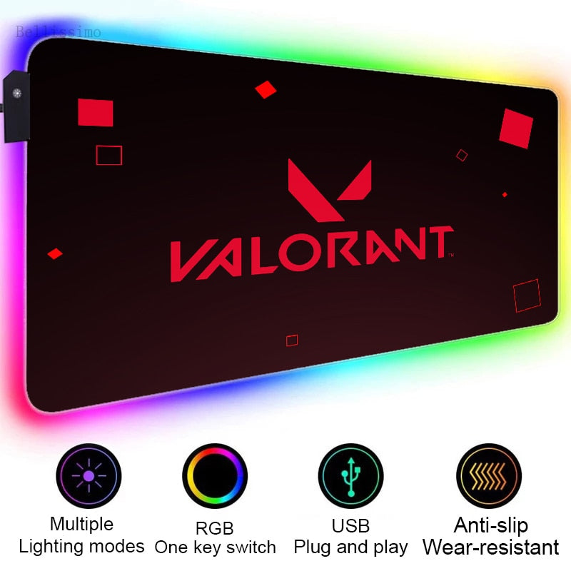 Valorant Rgb Gaming Mousepad All Agents ll - Jett Raze Phoenix Brimstone Mousepad