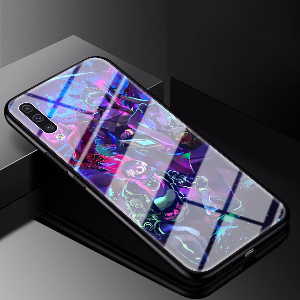 Collection 1 Glass Case For Samsung Galaxy A51 A50 A71 M31 A70 A10 A40 A30 A31 M51 Shockproof Phone Cover Back Shell League Legends LOL Kda - League of Legends Fan Store