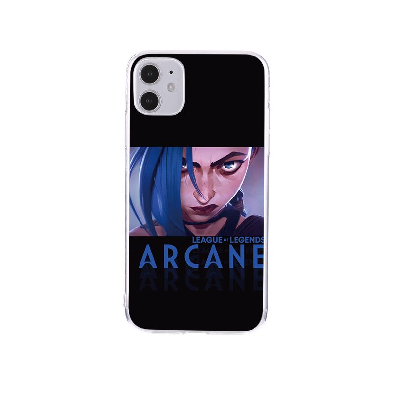 Collection 2 League of Legends Cartoon Arcane Jinx Phone Case For iPhone 11 12 13 Pro Max Mini XR XS X 8 7 Plus Sofe TPU Phone Cover Funda - League of Legends Fan Store