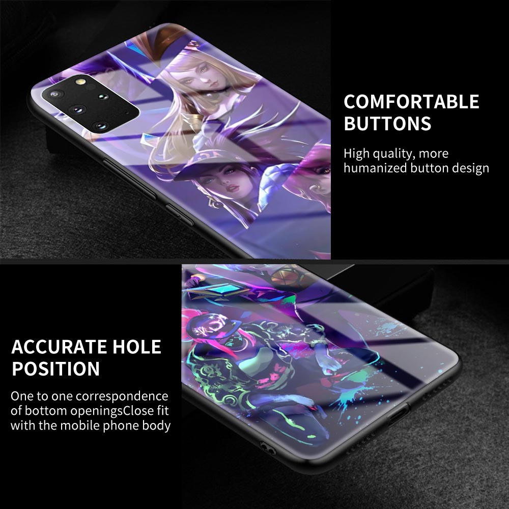 Collection 1 Glass Case For Samsung Galaxy S20 FE S10 S9 S8 Plus Note 20 Ultra 10 Lite 9 8 Phone Cover Shell League Legends LOL Kda Back Capa - League of Legends Fan Store