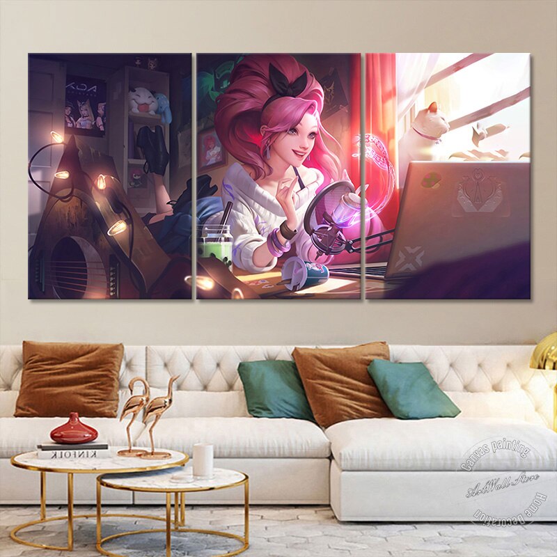 K/DA ALL OUT Seraphine Poster - Canvas Painting - League of Legends Fan Store