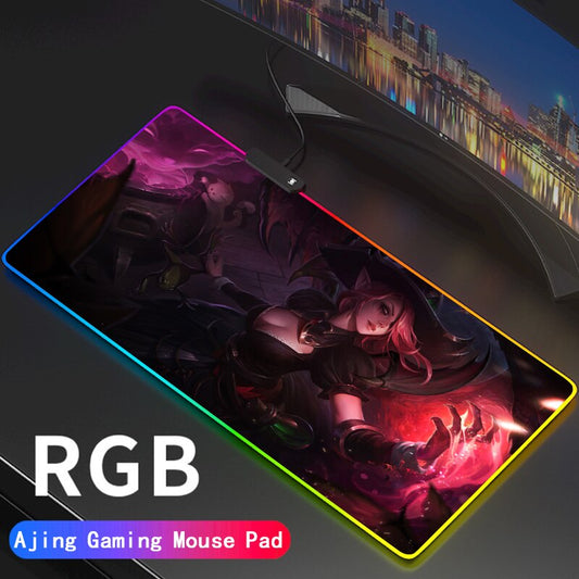 League of Legends Collection 21 RGB Gaming  MousePad Large LOL Locking Edge Speed Gamer LED Mouse Pad Soft Laptop Mat - League of Legends Fan Store
