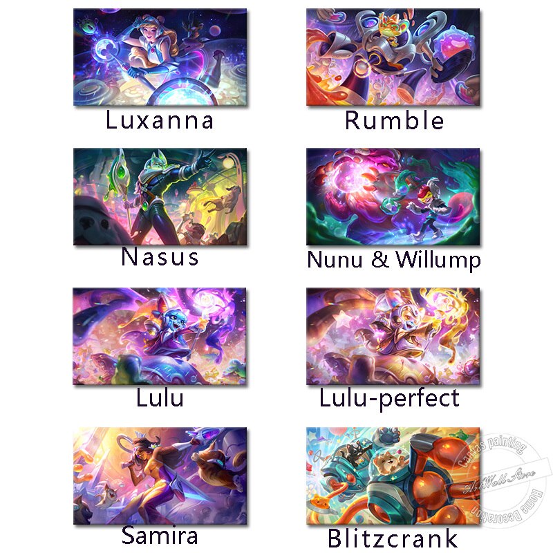 "Dark Star" Lux Rumble Nasus Nunu Lulu Samira Blitzcrank Poster - Canvas Painting - League of Legends Fan Store