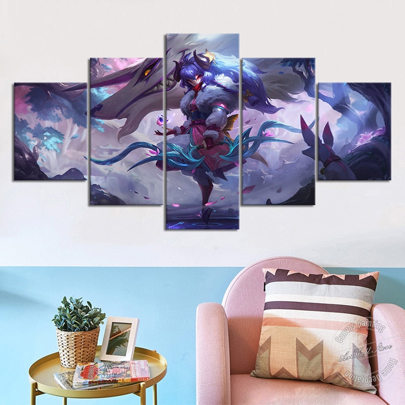 "Spirit Blossom" Kindred Eternal Hunters Poster - Canvas Painting - League of Legends Fan Store