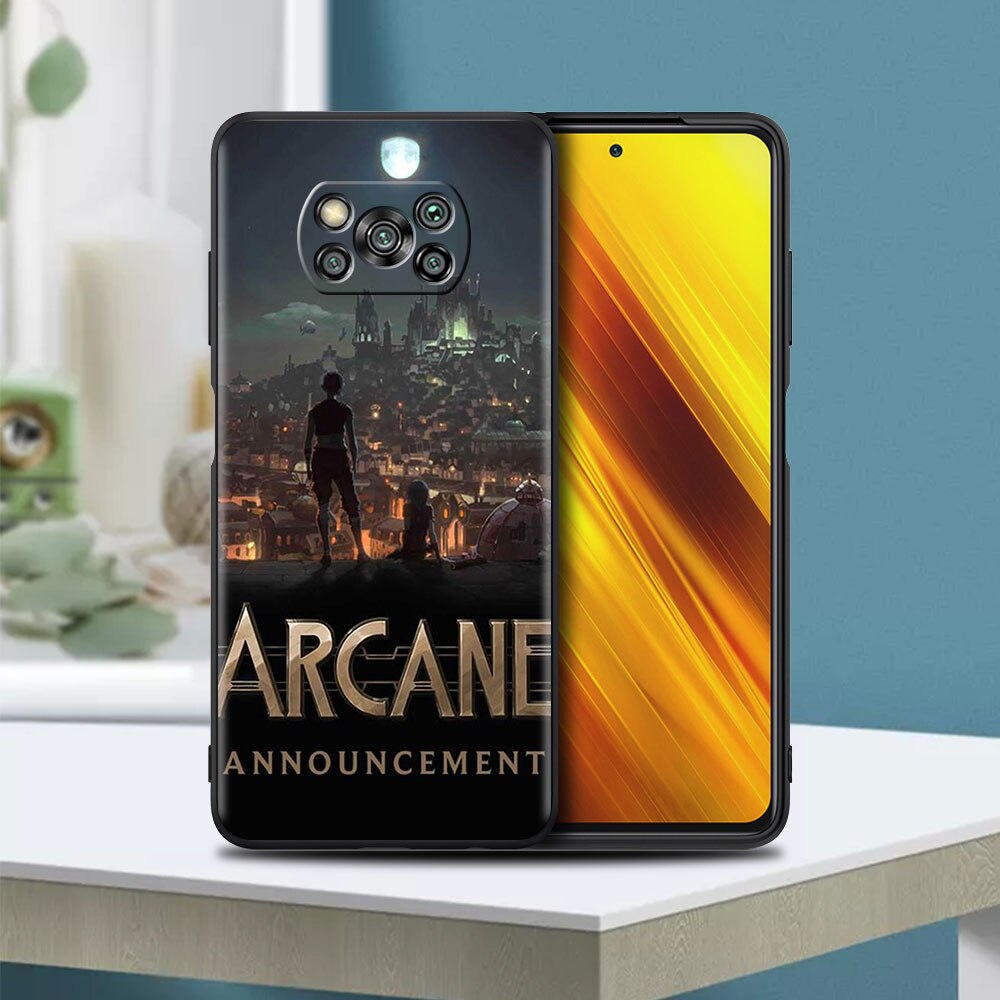 Arcane Hot Anime TPU Case For Xiaomi Mi Poco X3 NFC M4 Pro M3 F3 GT F1 X2 11T 11 Lite 10T 9T Note 10 Black Soft Phone Cover Capa - League of Legends Fan Store