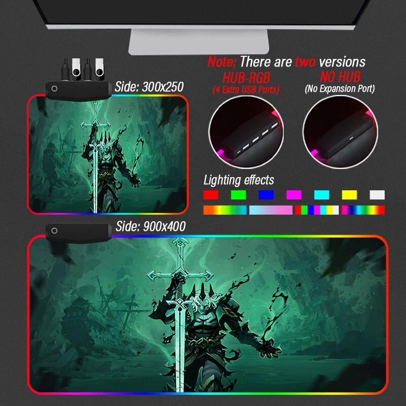 League of Legends Collection 12 RGB Gaming Ruined King A League Of Legends Story Mousepad HUB Custom 4 USB Port JINX Mouse Pad With Backlit Mat - League of Legends Fan Store