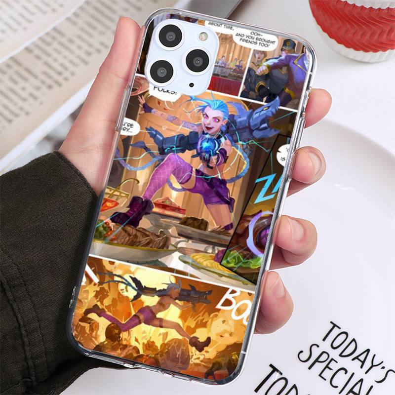 Collection 2 Arcane jinx Phone Case For iphone 13 12 11 8 7 plus mini x xs xr pro max Transparent soft - League of Legends Fan Store