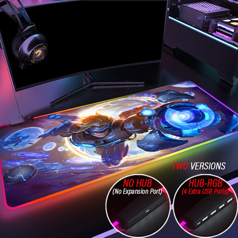 League of Legends Collection 14 Mousepad With HUB USB 4 Port Mouse Pad RGB Custom Kawaii Gaming PC Carpet - League of Legends Fan Store