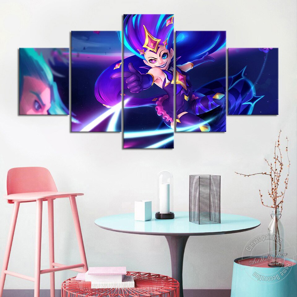 "Star Guardian" Syndra Ahri Zoe Lux Poster - Canvas Painting - League of Legends Fan Store