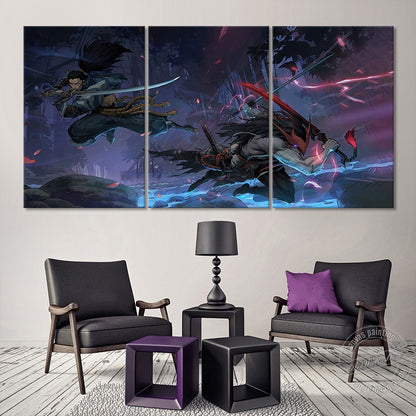 "Unforgiven" Yasuo and "The Unforgotten" Yone Poster - Canvas Painting - League of Legends Fan Store