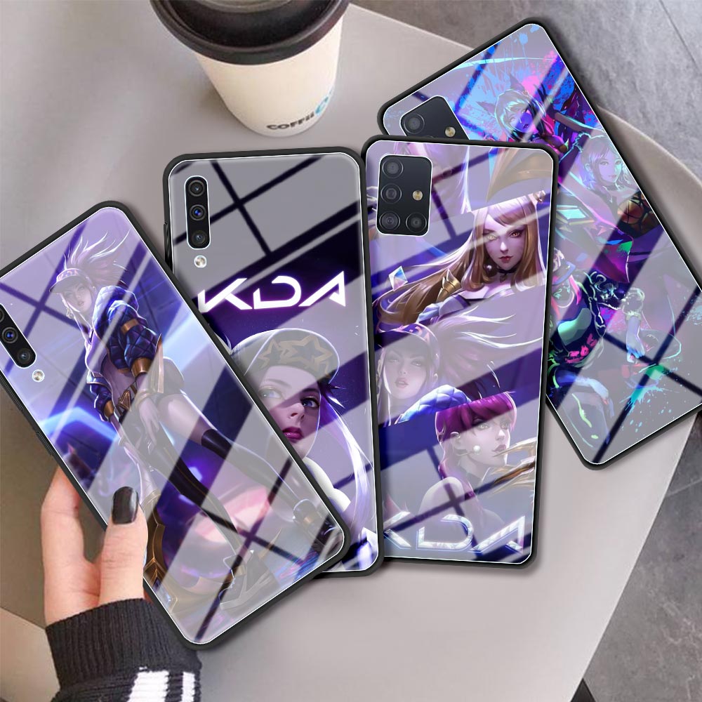 Collection 1 Glass Case For Samsung Galaxy A51 A50 A71 M31 A70 A10 A40 A30 A31 M51 Shockproof Phone Cover Back Shell League Legends LOL Kda - League of Legends Fan Store