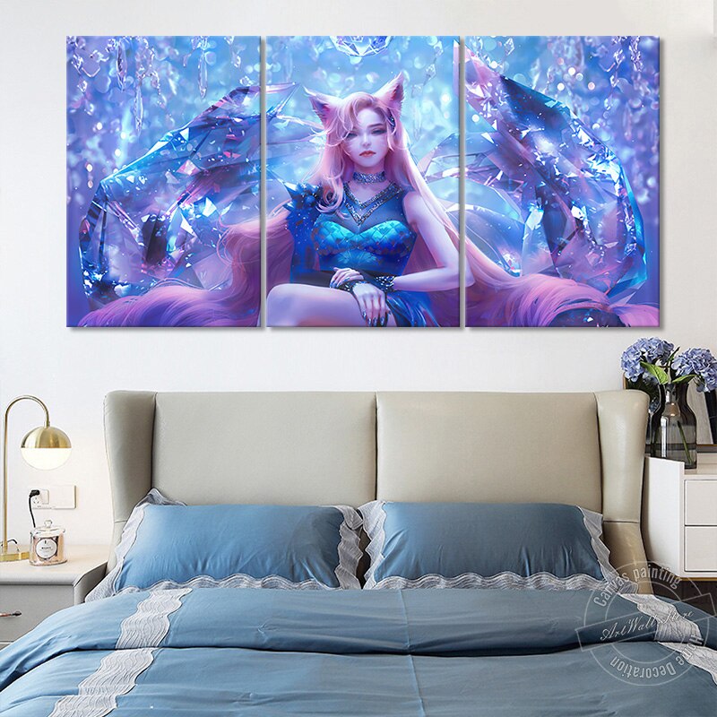 K/DA ALL OUT Ahri Poster - Canvas Painting - League of Legends Fan Store