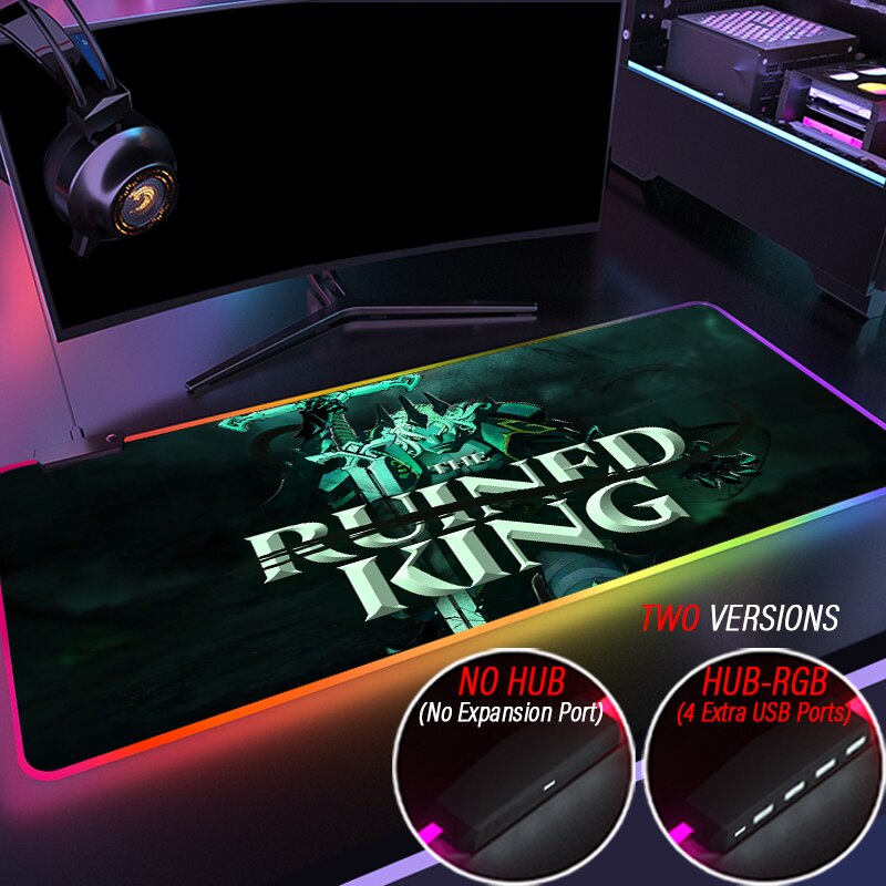 League of Legends Collection 12 RGB Gaming Ruined King A League Of Legends Story Mousepad HUB Custom 4 USB Port JINX Mouse Pad With Backlit Mat - League of Legends Fan Store