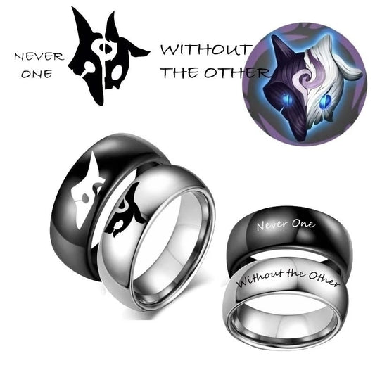 Kindred "Eternal Hunters" Ring - Stainless Steel - "Never One Without the Other Love" - League of Legends Fan Store