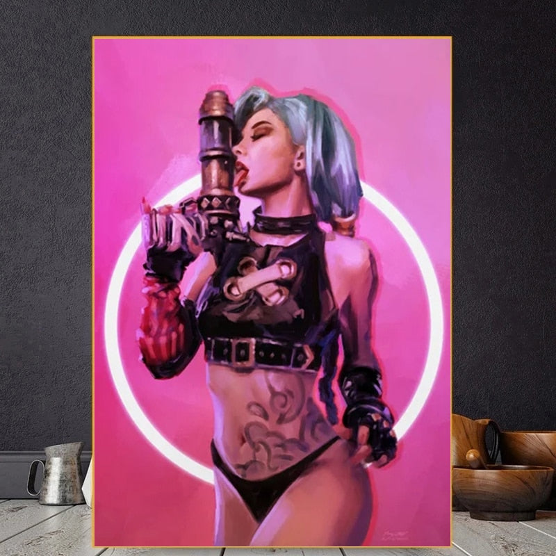 Arcane Sexy Jinx Poster - Canvas Painting - League of Legends Fan Store