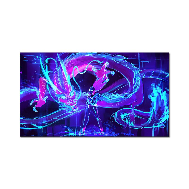 K/DA Akali "Neon Dragon" Poster - Canvas Painting - League of Legends Fan Store