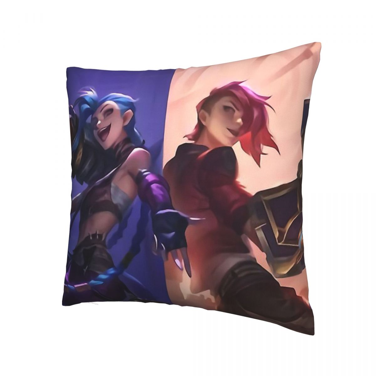 Vi And Powder Throw Pillow Case Arcane - League of Legends Fan Store