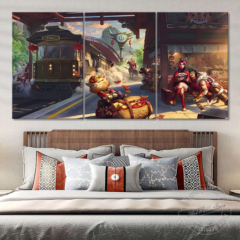 Diana Teemo Sett Tristana Xin Zhao Poster - Canvas Painting - League of Legends Fan Store