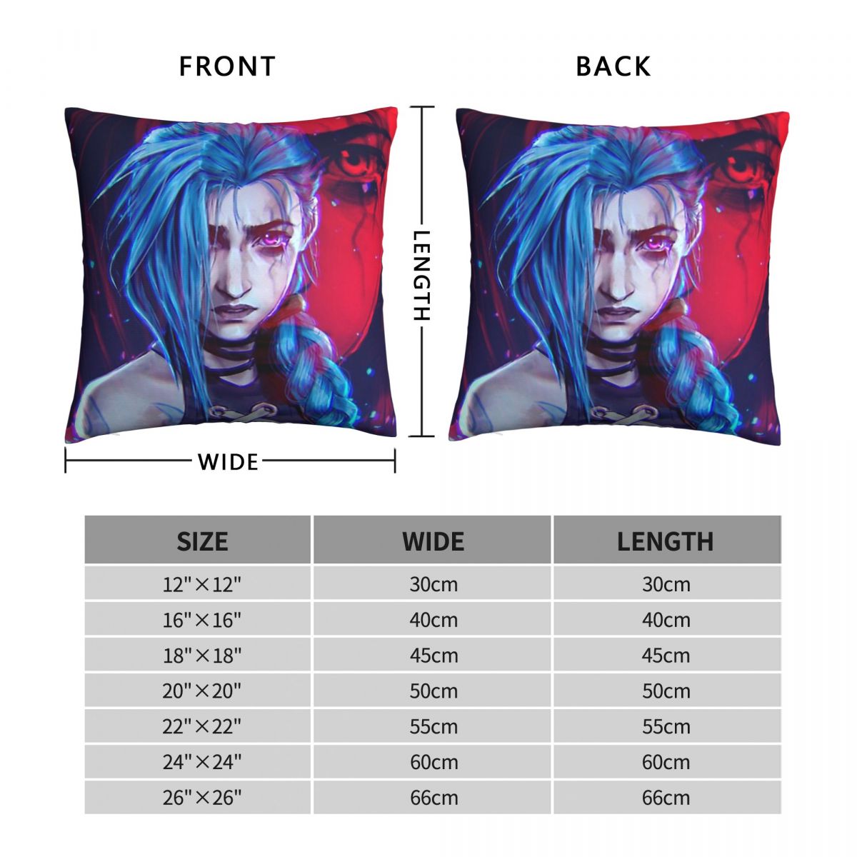 Jinx Face Pillowcase Arcane - League of Legends Fan Store