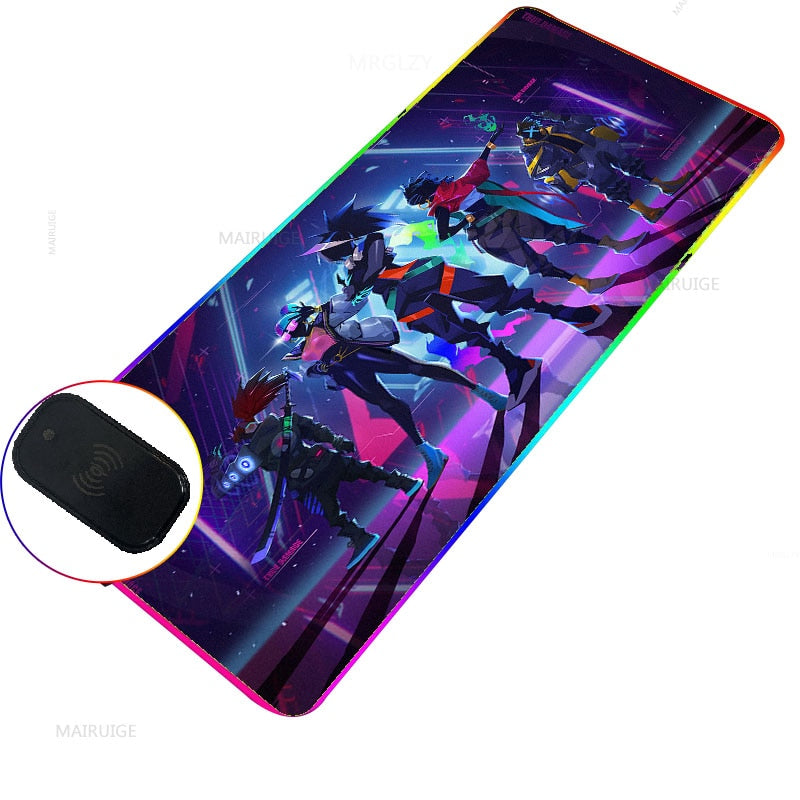 RGB Wireless Charging LED Arcane Mouse Pad Ekko Game Accessories Charger Mat Gaming MousePad Typec League of Legends Carpet Rug - League of Legends Fan Store