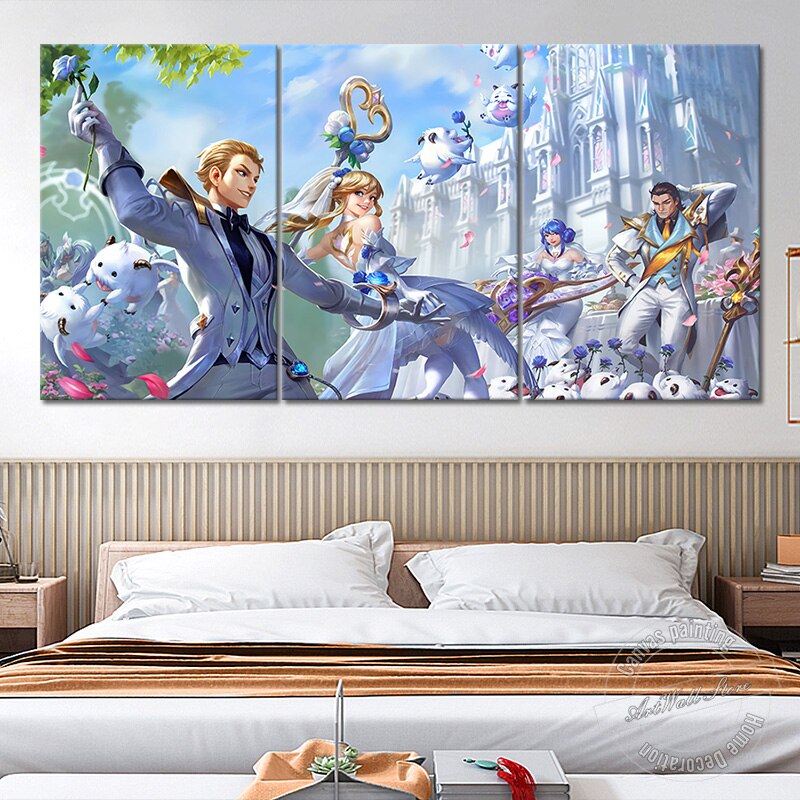 "Crystal Rose" Ezreal - Lux - Sona - Jarvan Ⅳ Poster - Canvas Painting - League of Legends Fan Store