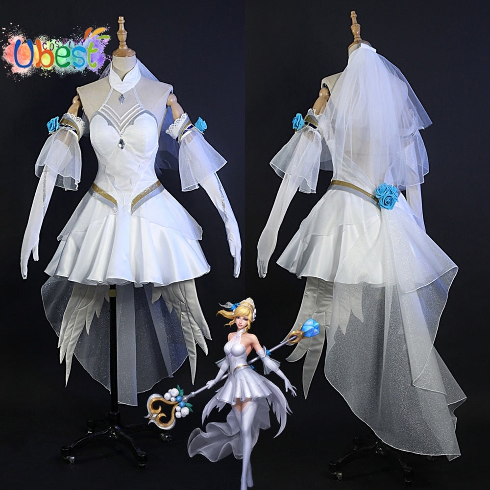 League of Legends LOL Crystal Rose Lux Costume Cosplay Suit Wig Outfit - League of Legends Fan Store