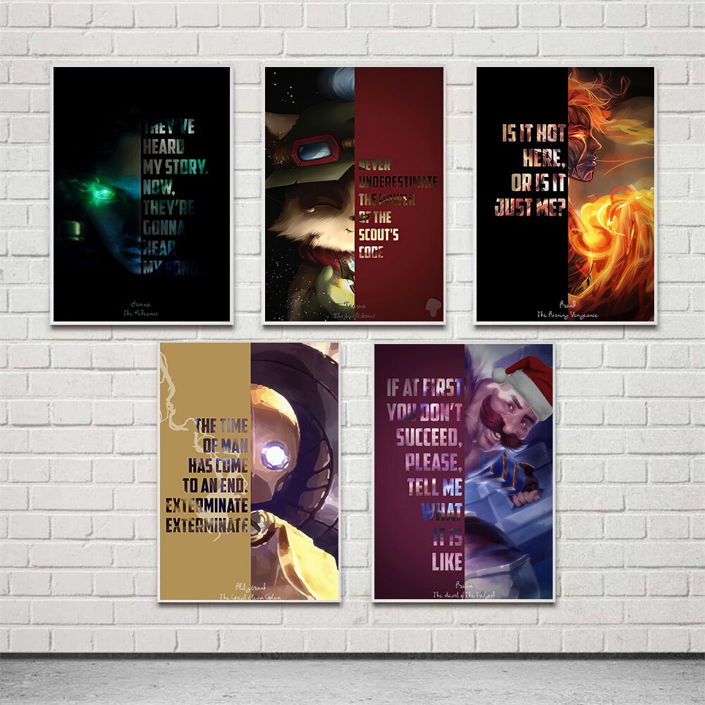Champions Quotations Series 2 Poster - Canvas Painting - League of Legends Fan Store