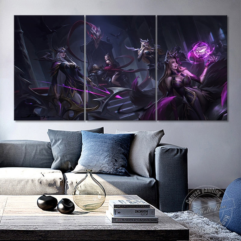 Ahri Ashe Cassiopeia Evelynn Poster - Canvas Painting - League of Legends Fan Store