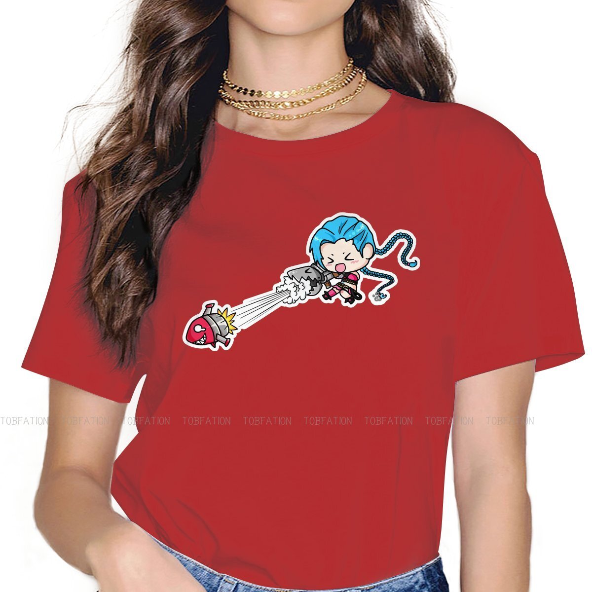 Arcane Cute Sticker Jinx Humor T Shirt - League of Legends Fan Store