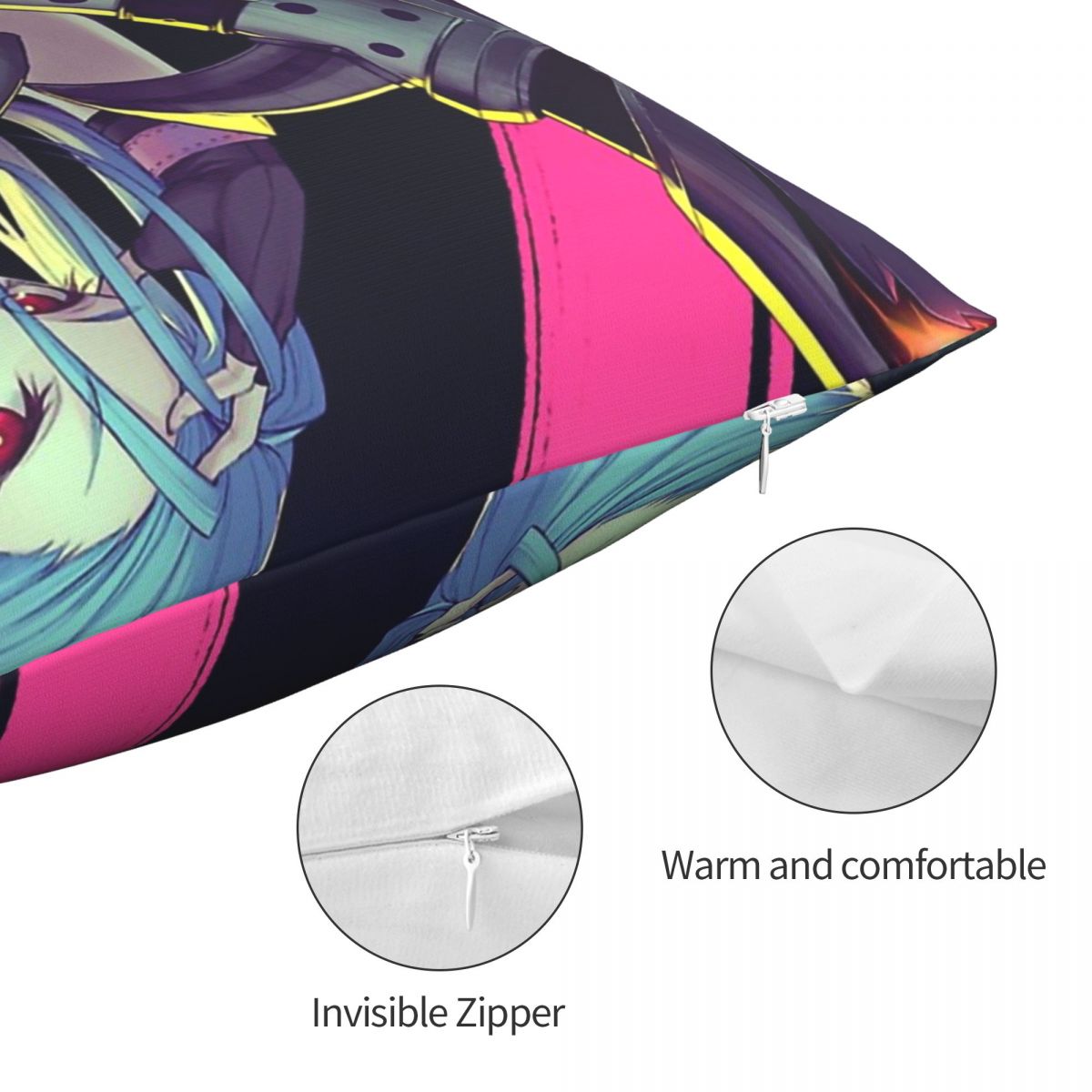 Jinx Sit Pillowcase Arcane League of Legends Backpack Cushion For Home DIY Printed Office Throw Pillow Case Decorative - League of Legends Fan Store