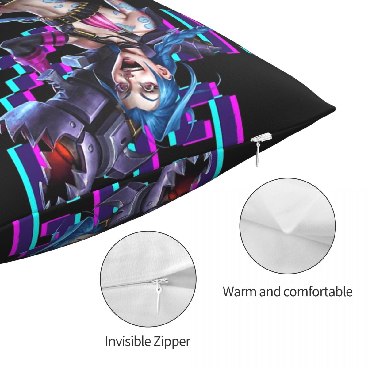 Get Jinxed Polyester Cushion Cover - League of Legends Fan Store