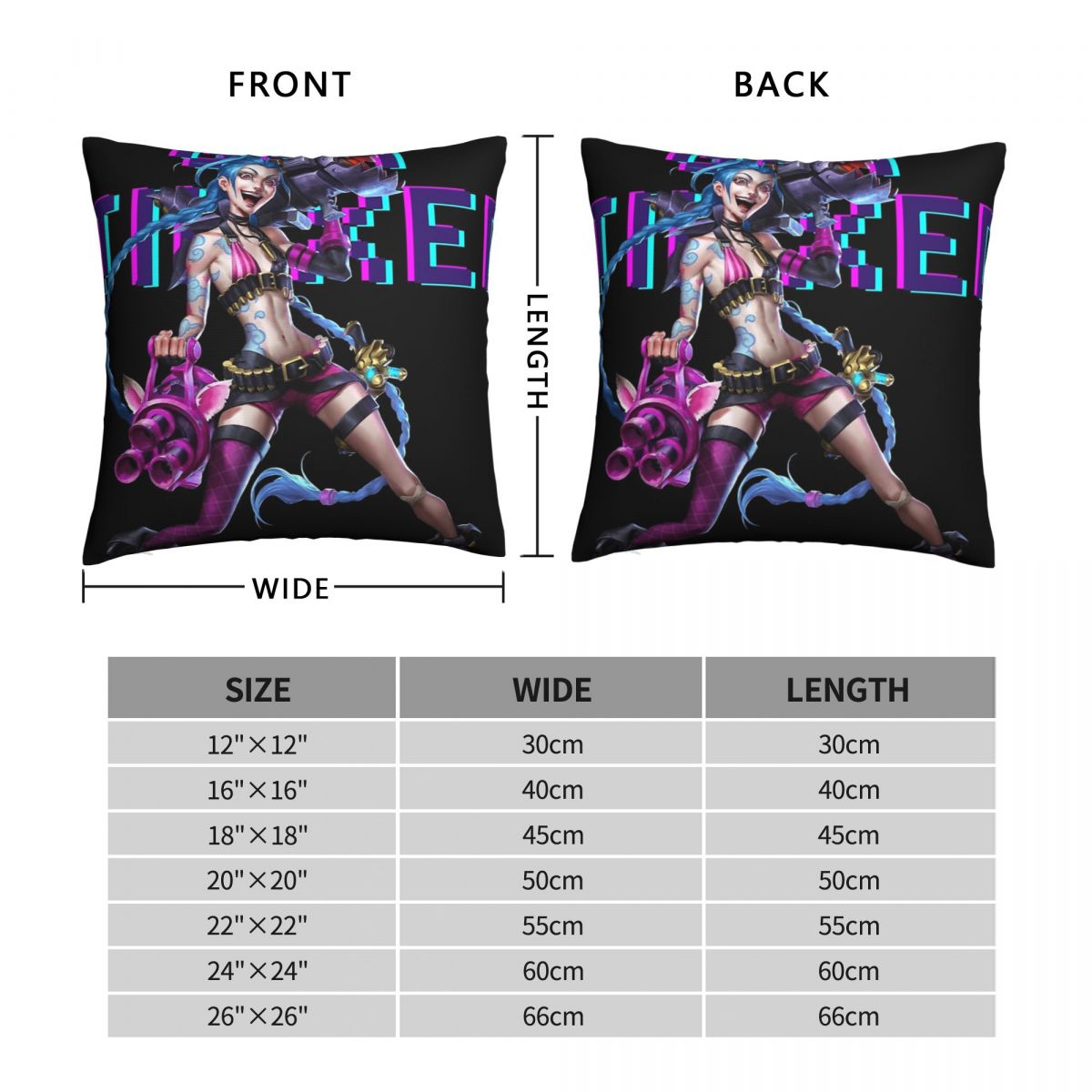 Get Jinxed Polyester Cushion Cover - League of Legends Fan Store