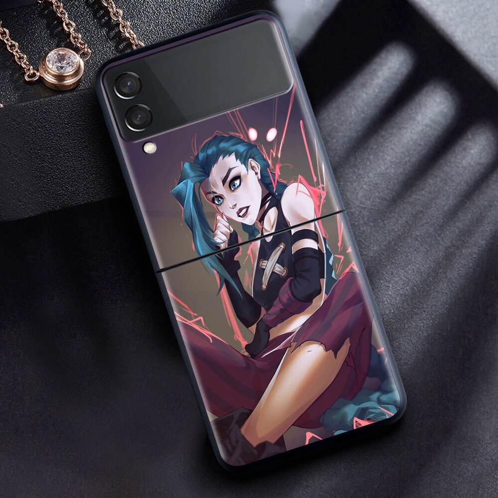 Case For Samsung Galaxy Z Flip 3 5G Shockproof Black PC Hard ZFlip 3 Phone Cover Luxury Anti-Fall Shell Arcane Hot Anime Funda - League of Legends Fan Store