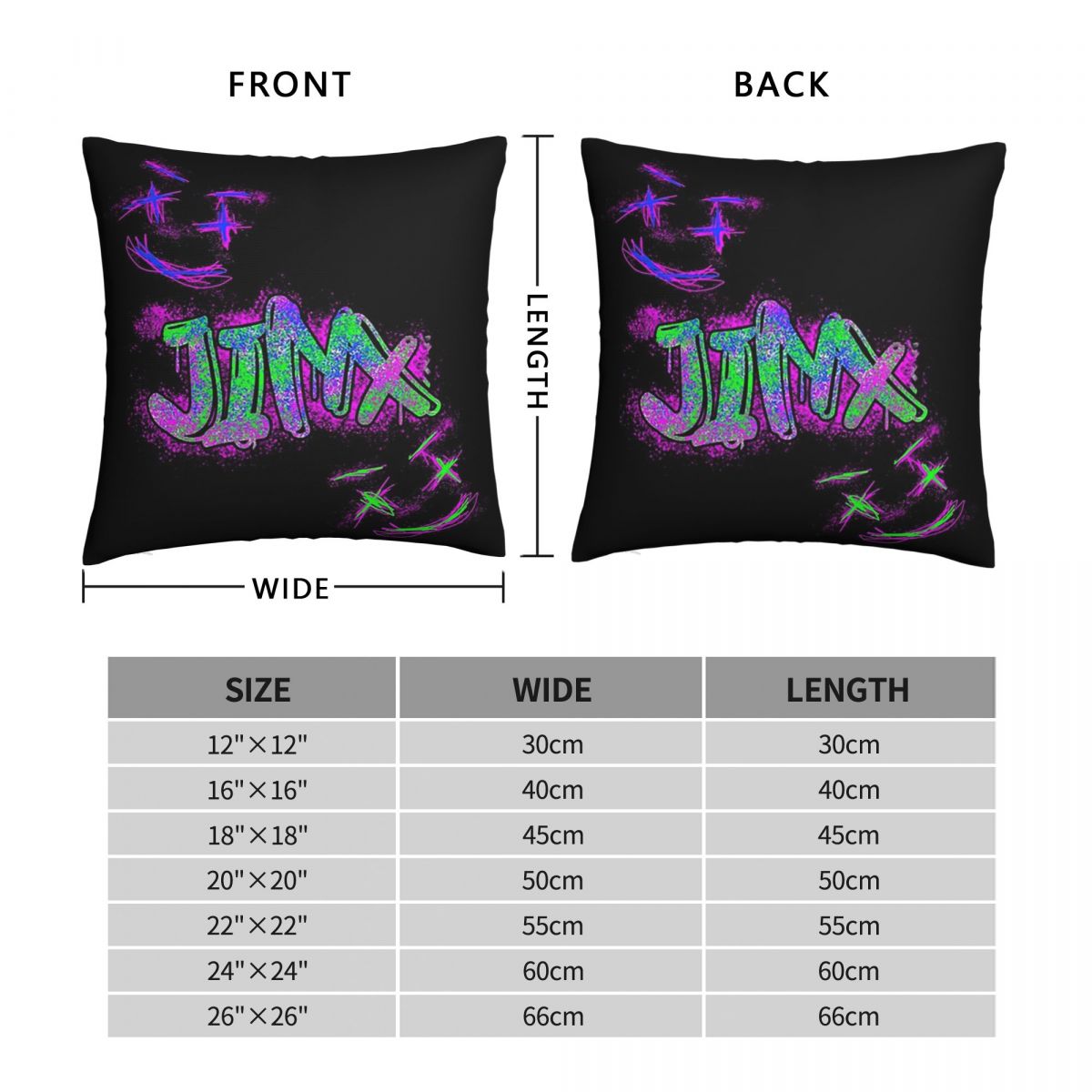 Jinx Name Throw Pillow Case Arcane - League of Legends Fan Store