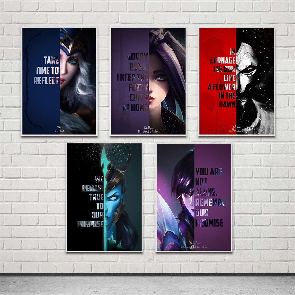 Champions Quotations Series 1 Poster - Canvas Painting - League of Legends Fan Store