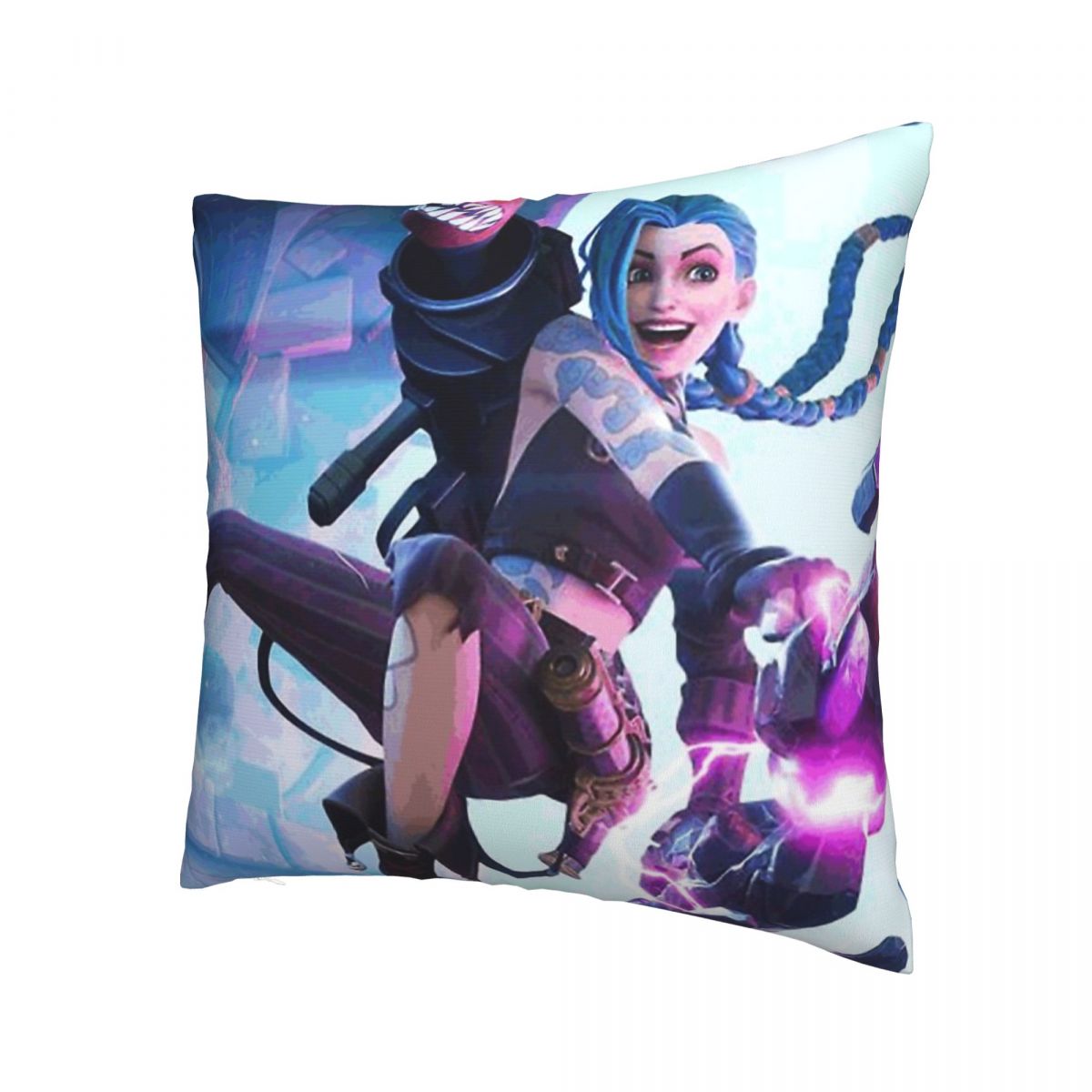 Jinx Fight Throw Pillow Case Arcane - League of Legends Fan Store