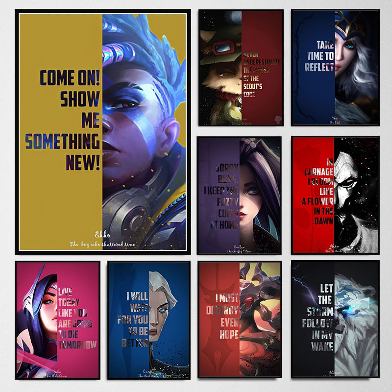 Champions Quotations Series 3 Poster - Canvas Painting - League of Legends Fan Store