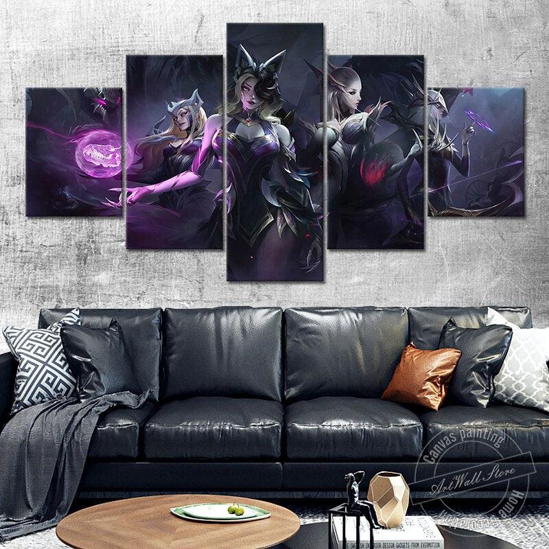 "Coven" Ahri Evelynn Ashe Cassiopeia Warwick Malphite Poster - Canvas Painting - League of Legends Fan Store