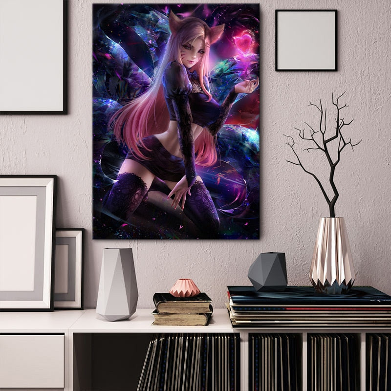 K/DA Ahri Sexy Poster - Canvas Painting - League of Legends Fan Store